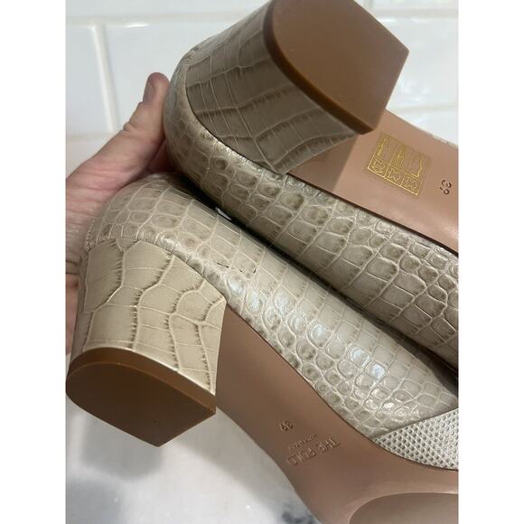 NEW The Fold London Isola 45 Mid Heel Grey Croc-Embossed Leather 38 (8) - Picture 12 of 12